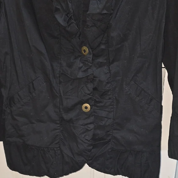 Wearables Black Ruffled Jacket Size XL - Picture 6 of 13